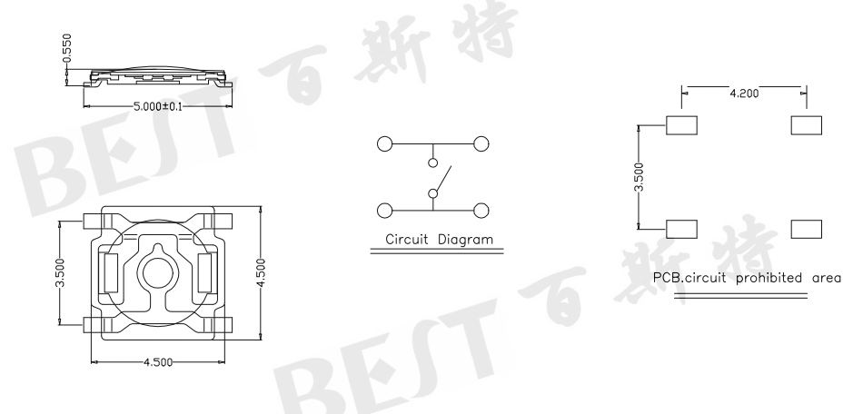 貼片輕觸開(kāi)關(guān)規(guī)格書(shū)